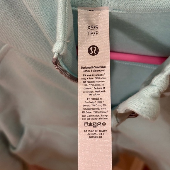 NWT Lululemon Ideal Mint Full Zip Scuba Hoodie, XS/S - Picture 4 of 4